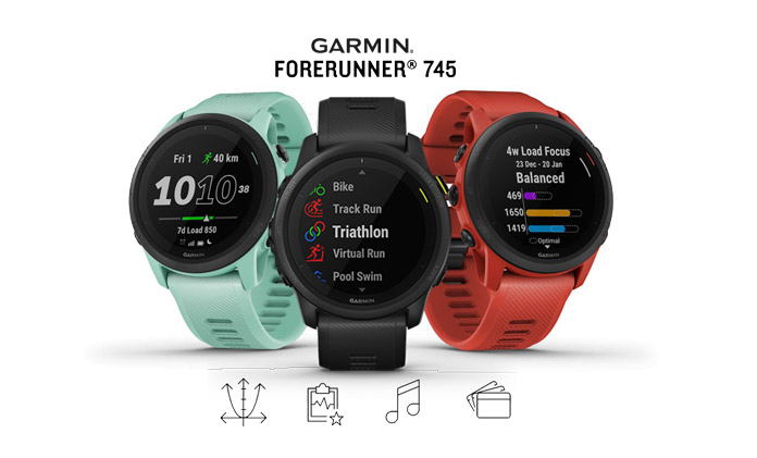 Garmin Forerunner 745, reloj GPS para correr, estadísticas detalladas de  entrenamiento y entrenamientos en el dispositivo, funciones esenciales de